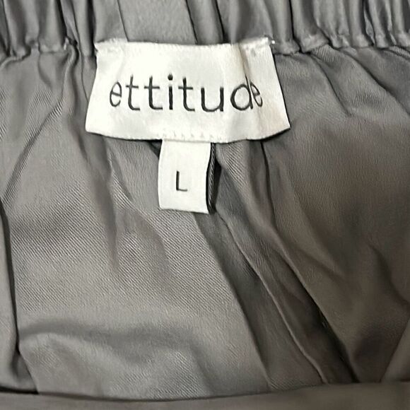 Ettitude Women's L Sateen Pajama Shorts Fog Gray Contemporary Minimalist New - Picture 5 of 10